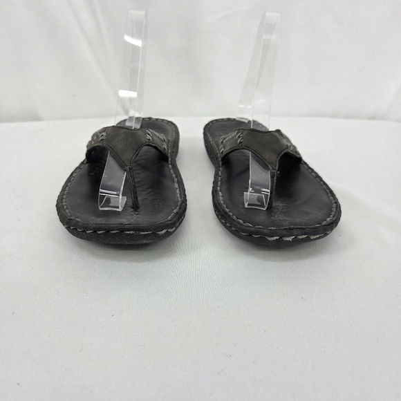 Keen Women's Bree Black Leather Thong Flip Flops sz 6 - Picture 3 of 9